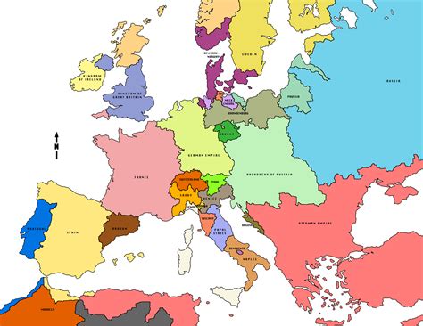 Discover Europe's Historical Boundaries: Map of Europe 1850